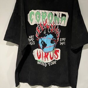 Gallery Dept Black Tee with Graphic Design